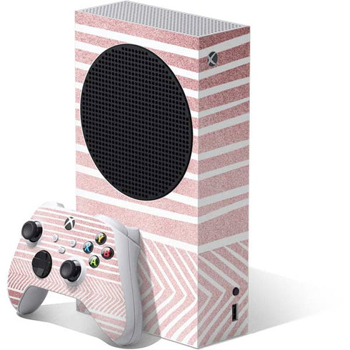 Pink and White Stripes Xbox Series S Skins
